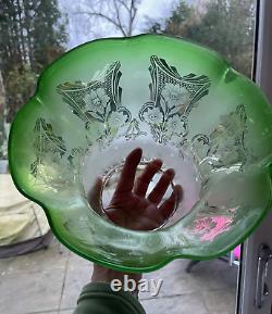 Antique green acid etched deep flared top