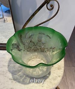 Antique green acid etched deep flared top