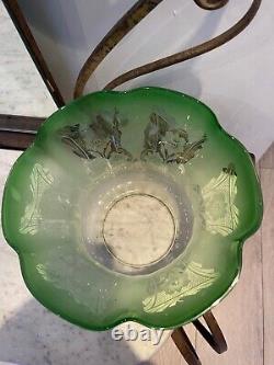 Antique green acid etched deep flared top