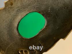 Antique handmade Sterling Silver Art Nouveau Green Agate pendant