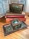 Apollo Studios Art Nouveau Rare Butterfly Bronze Green Slag Desk Letter& Inkwell