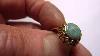 Art Deco 14ct Gold Natural Black Blue Green Flash Opal Ring Size O P