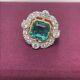 Art Deco 2.40ct Green Cut Asscher Diamond 14k Gold Over Wedding Anniversary Ring
