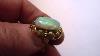 Art Nouveau 14ct Gold Stunning Green Blue Opal Ring Size Q