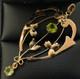 Art Nouveau 9ct Gold Peridot Lavalier Pendant Antique Victorian Pendant