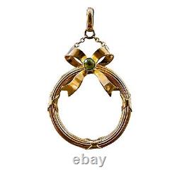 Art Nouveau 9ct Gold and Peridot Pendant