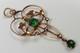 Art Nouveau 9ct Yellow Gold & Green Paste Stone Lavaliere Pendant