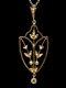 Art Nouveau 9ct Rose Gold Peridot And Pearl Pendant With Chain