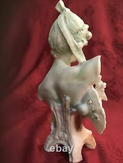Art Nouveau Amphora Bust Lady With Dragonfly