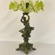 Art Nouveau Antique Bronze Spelter Mermaid Figurine Glass Bowl Epergne