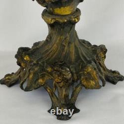 Art Nouveau Antique Bronze Spelter Mermaid Figurine Glass Bowl Epergne