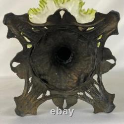 Art Nouveau Antique Bronze Spelter Mermaid Figurine Glass Bowl Epergne