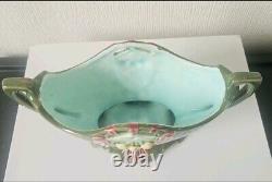 Art Nouveau Antique Duxer Porzellan-Manufaktur (Dux) Green Vase Jardiniere 9.5cm