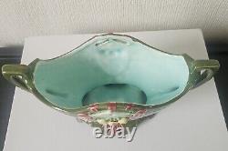 Art Nouveau Antique Duxer Porzellan-Manufaktur (Dux) Green Vase Jardiniere 9.5cm