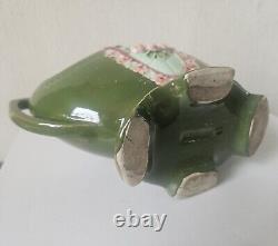 Art Nouveau Antique Duxer Porzellan-Manufaktur (Dux) Green Vase Jardiniere 9.5cm