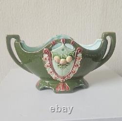 Art Nouveau Antique Duxer Porzellan-Manufaktur (Dux) Green Vase Jardiniere 9.5cm