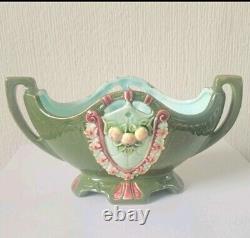 Art Nouveau Antique Duxer Porzellan-Manufaktur (Dux) Green Vase Jardiniere 9.5cm