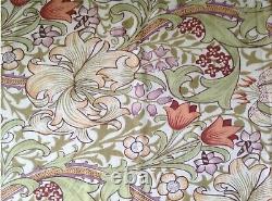 Art Nouveau Arts & Crafts William Morris Cream & Green floral curtains 66Wx72D
