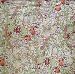 Art Nouveau Arts & Crafts William Morris Cream & Green floral curtains 66Wx72D