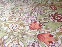 Art Nouveau Arts & Crafts William Morris Cream & Green floral curtains 66Wx72D