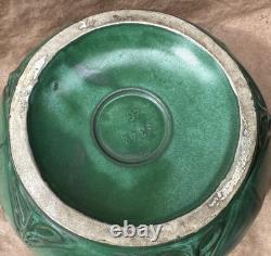Art Nouveau Austrian Bohemian Matte Green Art Pottery Vase