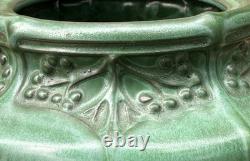 Art Nouveau Austrian Bohemian Matte Green Art Pottery Vase