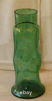 Art Nouveau Austrian Tall Glass Vase Dimpled Form