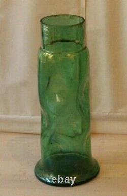 Art Nouveau Austrian Tall Glass Vase Dimpled Form