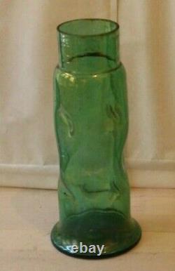 Art Nouveau Austrian Tall Glass Vase Dimpled Form