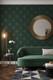 Art Nouveau Bespoke Emerald Green Geometric Peel And Stick Wallpaper Wall Mural