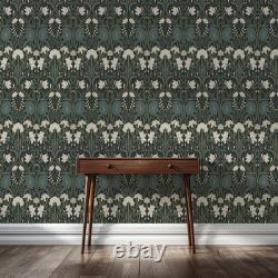 Art Nouveau Botanical Wallpaper Vintage Floral Green William Morris Wall Mural