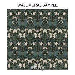 Art Nouveau Botanical Wallpaper Vintage Floral Green William Morris Wall Mural