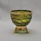 Art Nouveau Bowl/anbiet Shell, Green With Fadenauflage And Metal Fitting