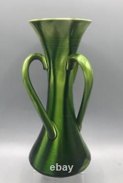 Art Nouveau British Art Pottery Three Handled Vase, Linthorpe / Bretby Style