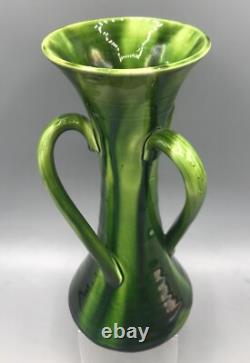 Art Nouveau British Art Pottery Three Handled Vase, Linthorpe / Bretby Style