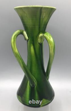 Art Nouveau British Art Pottery Three Handled Vase, Linthorpe / Bretby Style