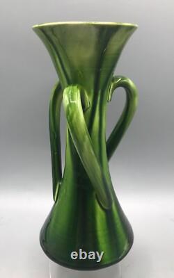 Art Nouveau British Art Pottery Three Handled Vase, Linthorpe / Bretby Style
