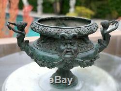 Art Nouveau Bronze Vase Urn Sculpture