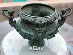 Art Nouveau Bronze Vase Urn Sculpture