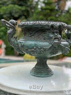 Art Nouveau Bronze Vase Urn Sculpture