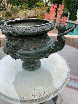 Art Nouveau Bronze Vase Urn Sculpture