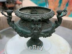 Art Nouveau Bronze Vase Urn Sculpture