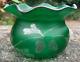 Art Nouveau Carl Goldberg Haida Bohemian Glass Silvered Acorn Green Vase C1900