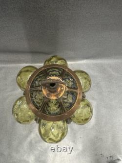 Art Nouveau Copper And Green Glass Lantern