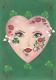 Art Nouveau Costume Mask Irish Green Clover Garden Girl Lass Red Rose Painting