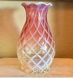 Art Nouveau Cranberry Vaseline Opalescent Lamp Shade