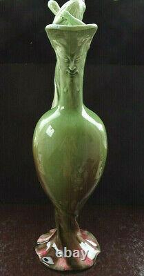 Art Nouveau Dolphin reaIly Nymph & Moses Ceramic Art Nouveau Vase 41CM UM 1900