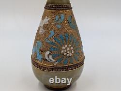 Art Nouveau Doulton Lambeth Slater Green Glazed & Gilt Painted Vase Circe 1900