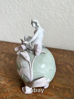 Art Nouveau E. A. Muller Corona Germany Lady On Top Of Egg