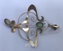 Art Nouveau Edwardian Peridot 9ct Gold Antique Pendant Antique Peridot Pendant